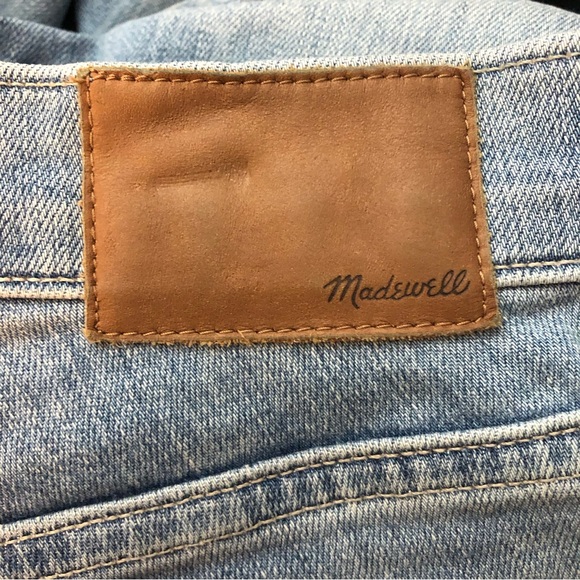 MADEWELL 9 inch High-Rise Skinny Crop Light Wash Button Fly Raw Hem Jeans 23 - Picture 11 of 12